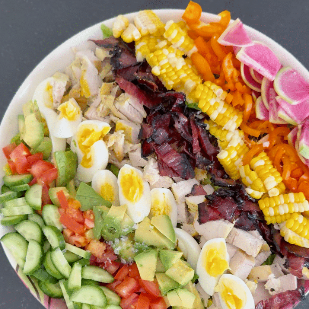 Healthy Cobb Salad with Homemade Sweet Onion Dressing