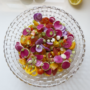 Market Salad with Roasted Eggplant and Mint